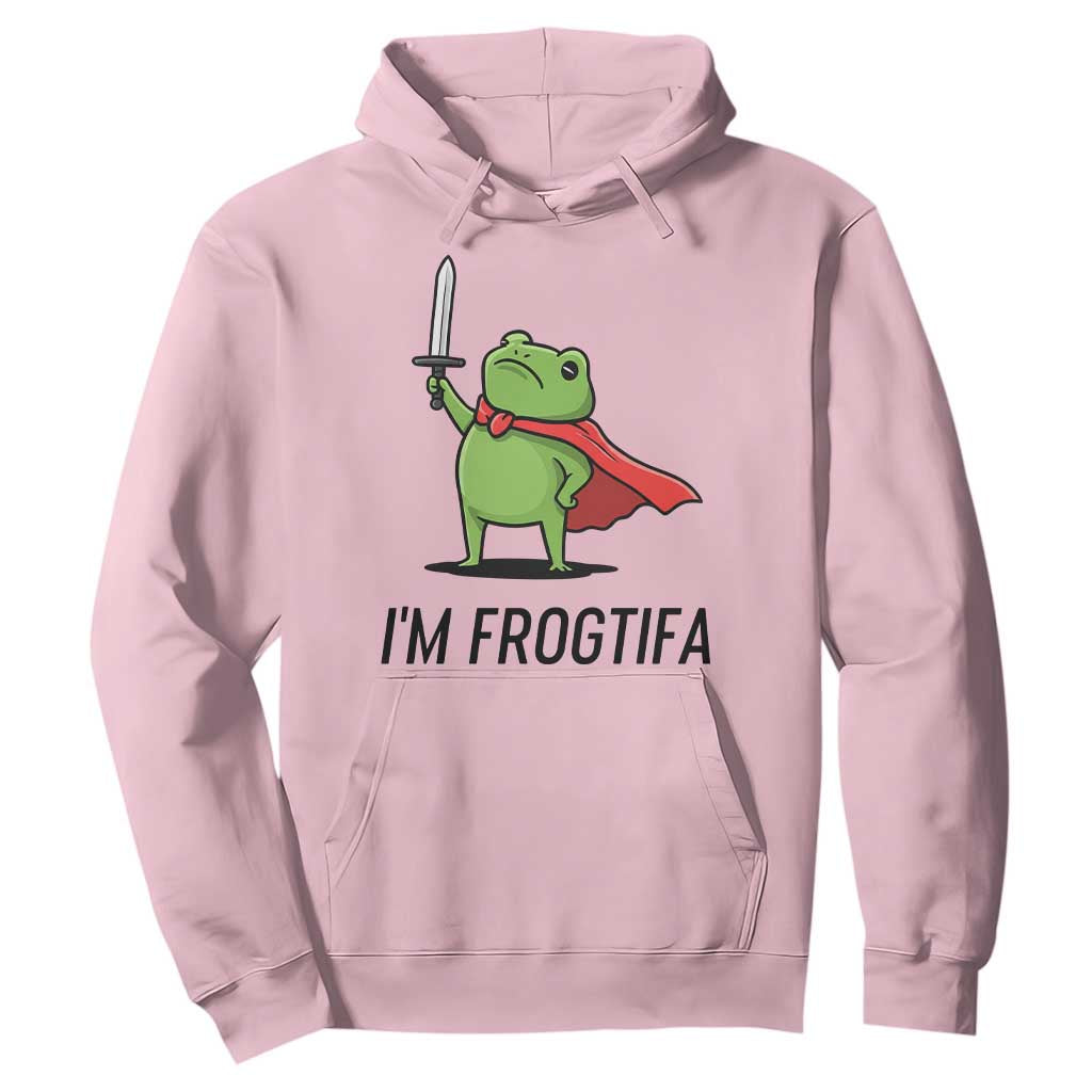 Funny Huzzah Frog Hoodie Im Frogtifa Knight Resist Protest TS02 Light Pink Print Your Wear