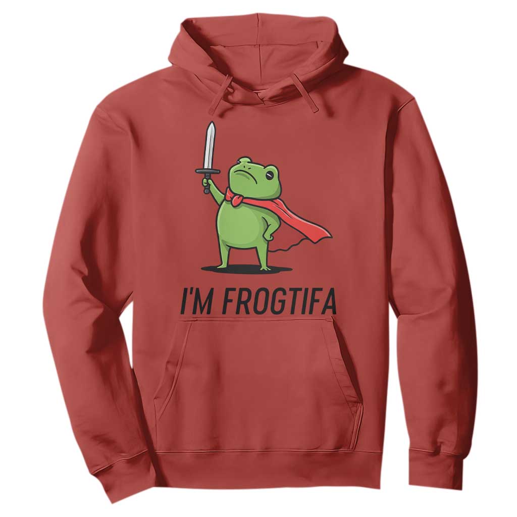 Funny Huzzah Frog Hoodie Im Frogtifa Knight Resist Protest TS02 Red Print Your Wear