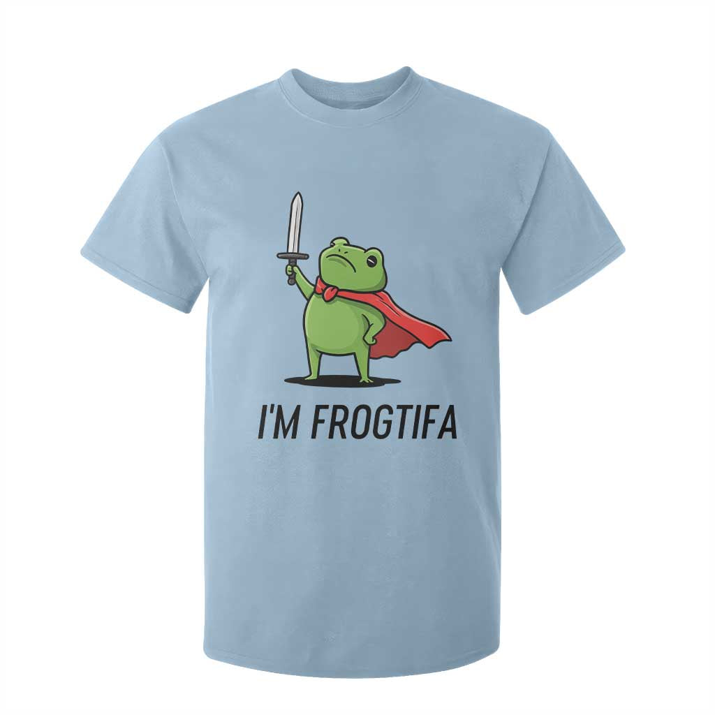 Funny Huzzah Frog T Shirt For Kid Im Frogtifa Knight Resist Protest TS02 Light Blue Print Your Wear