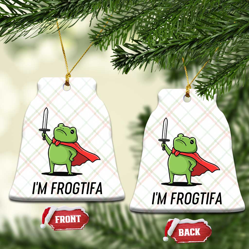 Funny Huzzah Frog Ceramic Ornament Im Frogtifa Knight Resist Protest TS02 Print Your Wear