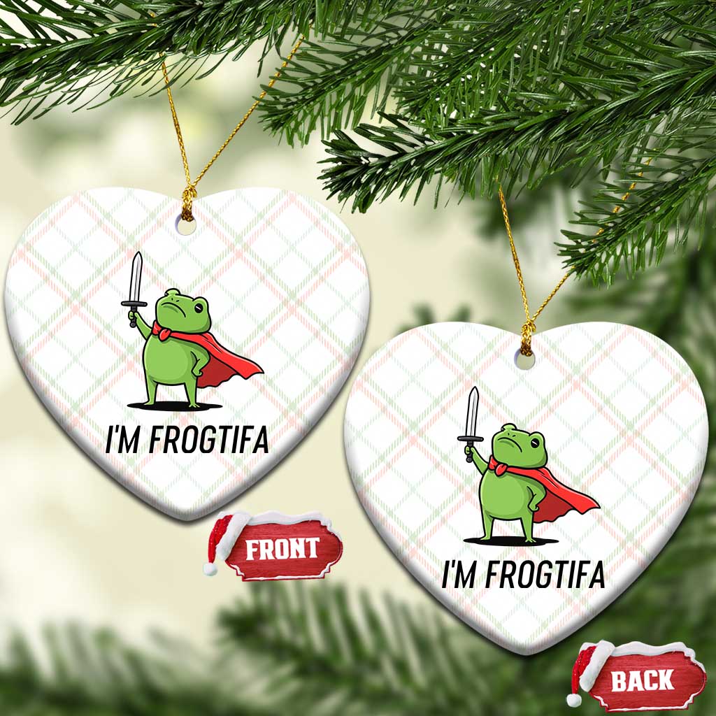 Funny Huzzah Frog Ceramic Ornament Im Frogtifa Knight Resist Protest TS02 Print Your Wear