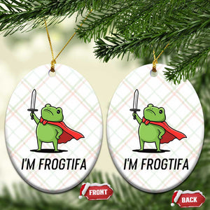 Funny Huzzah Frog Ceramic Ornament Im Frogtifa Knight Resist Protest TS02 Print Your Wear