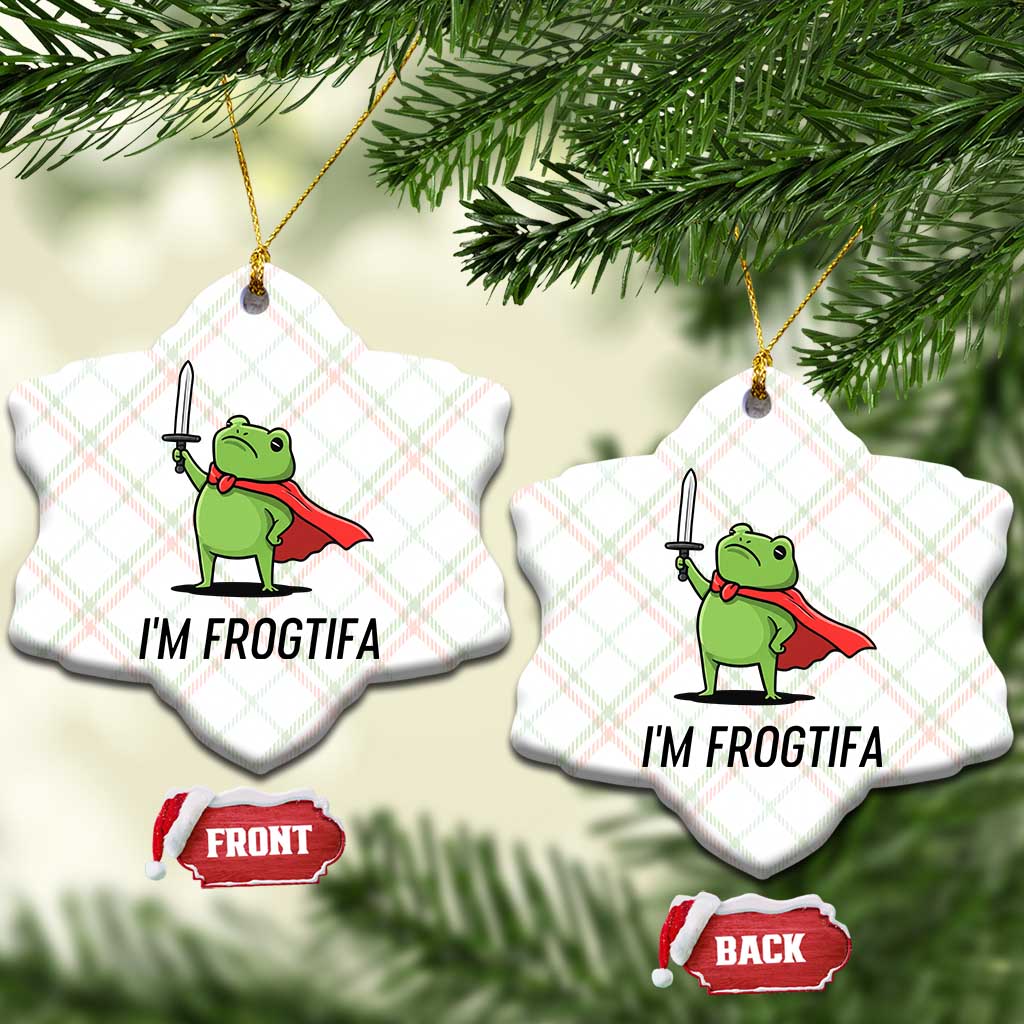 Funny Huzzah Frog Ceramic Ornament Im Frogtifa Knight Resist Protest TS02 Print Your Wear
