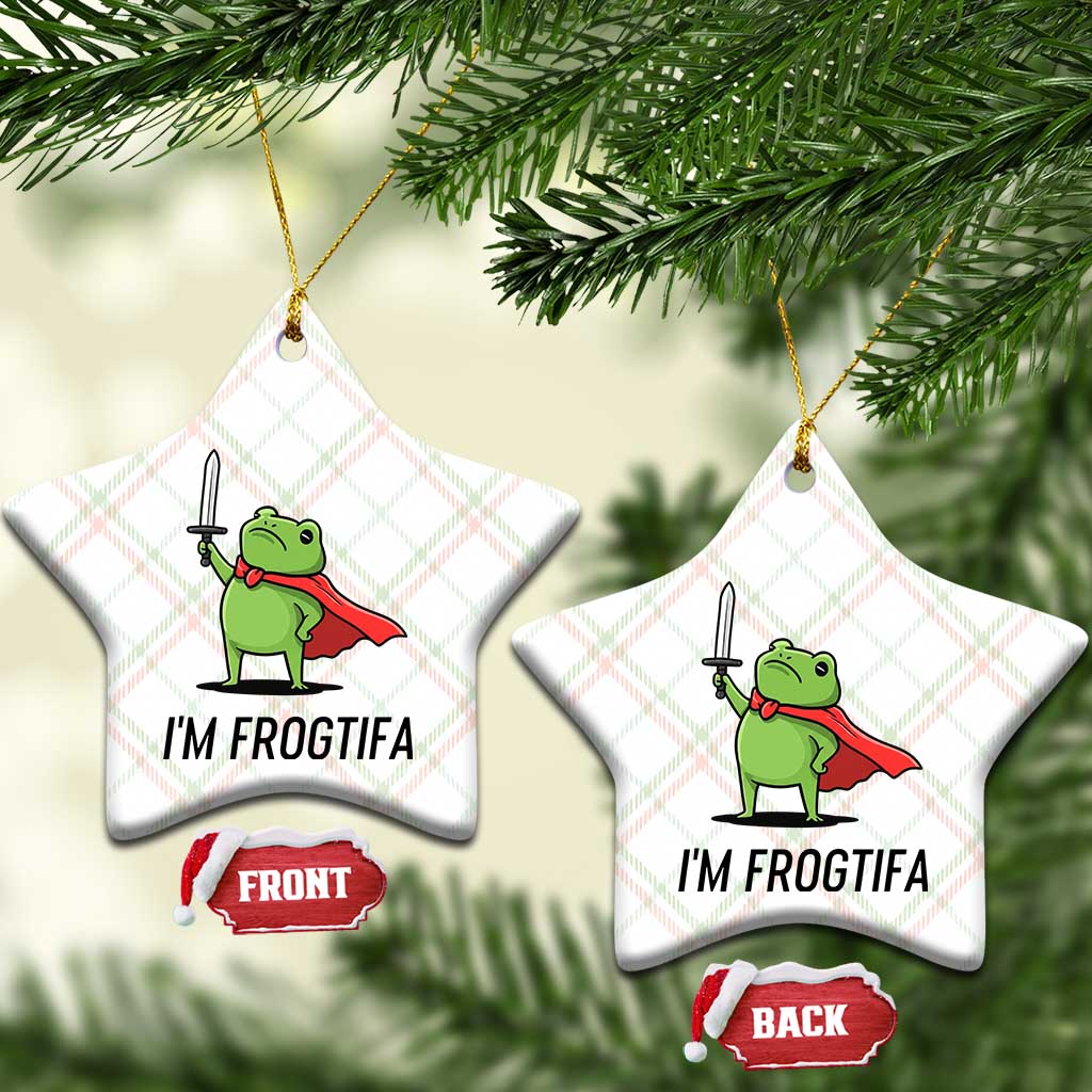 Funny Huzzah Frog Ceramic Ornament Im Frogtifa Knight Resist Protest TS02 Print Your Wear