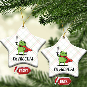 Funny Huzzah Frog Ceramic Ornament Im Frogtifa Knight Resist Protest TS02 Print Your Wear