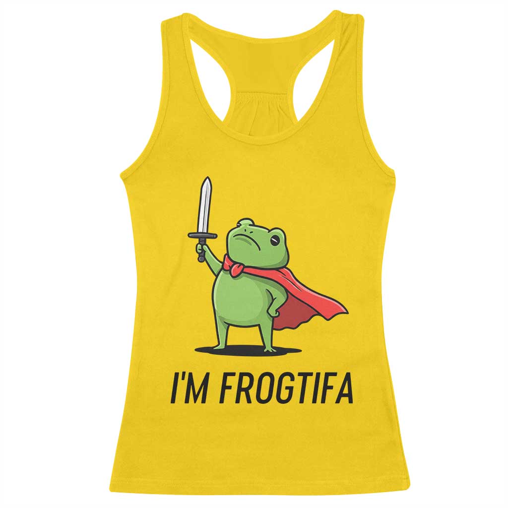Funny Huzzah Frog Racerback Tank Top Im Frogtifa Knight Resist Protest TS02 Daisy Print Your Wear