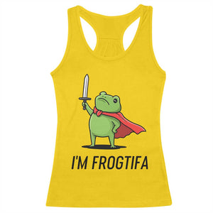 Funny Huzzah Frog Racerback Tank Top Im Frogtifa Knight Resist Protest TS02 Daisy Print Your Wear