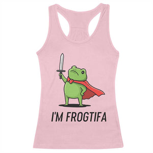 Funny Huzzah Frog Racerback Tank Top Im Frogtifa Knight Resist Protest TS02 Light Pink Print Your Wear