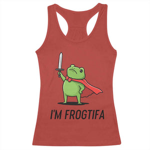 Funny Huzzah Frog Racerback Tank Top Im Frogtifa Knight Resist Protest TS02 Red Print Your Wear