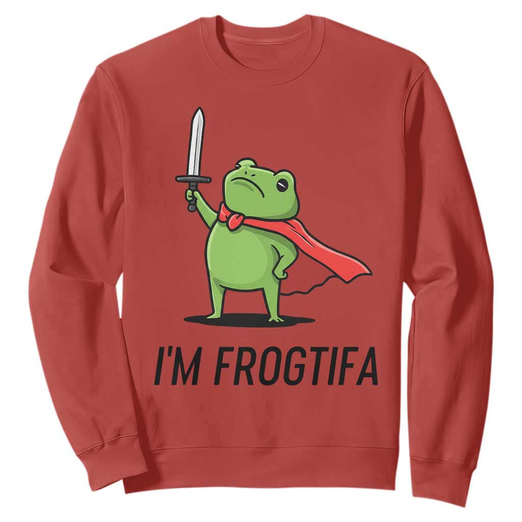 Funny Huzzah Frog Sweatshirt Im Frogtifa Knight Resist Protest TS02 Red Print Your Wear