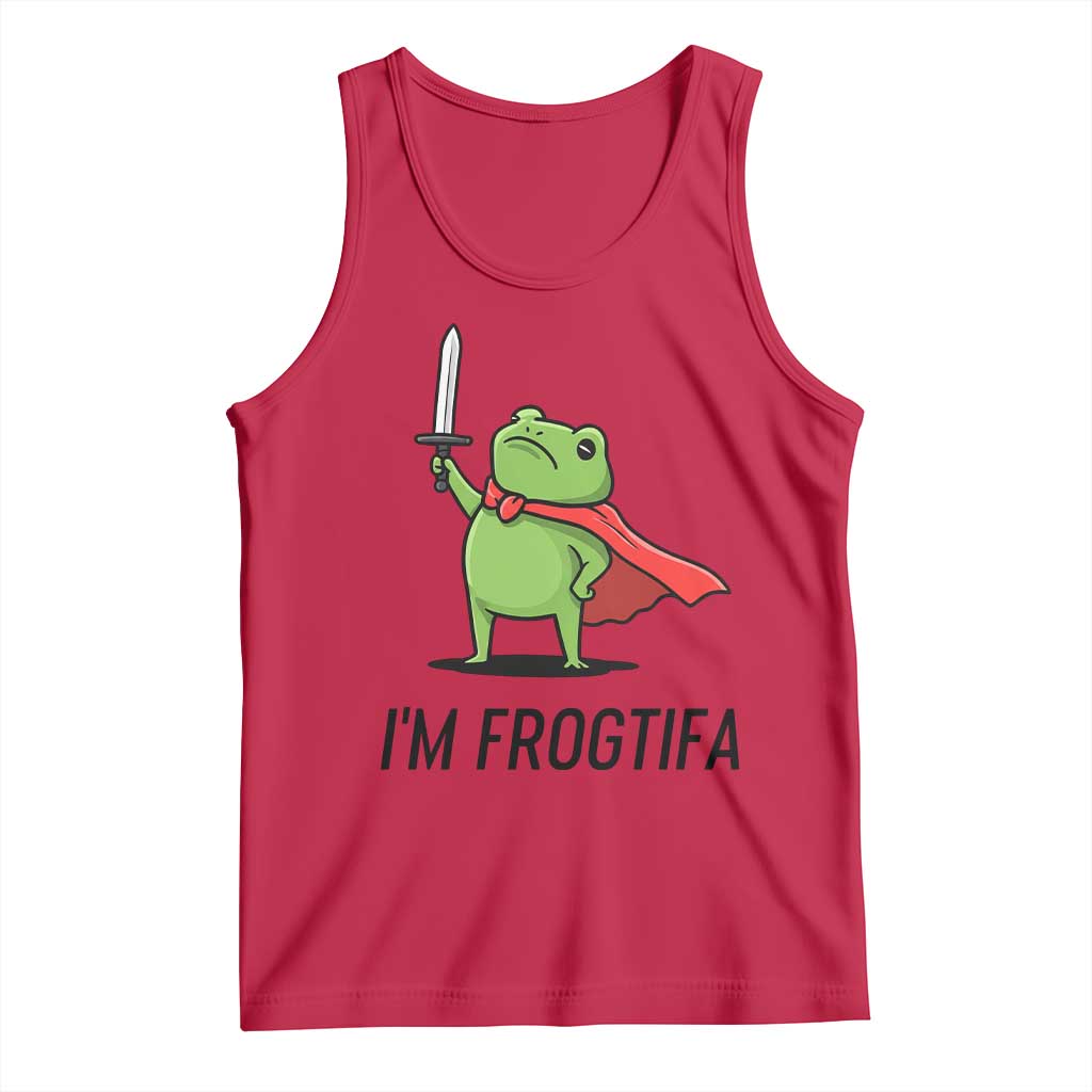Funny Huzzah Frog Tank Top Im Frogtifa Knight Resist Protest TS02 Red Print Your Wear