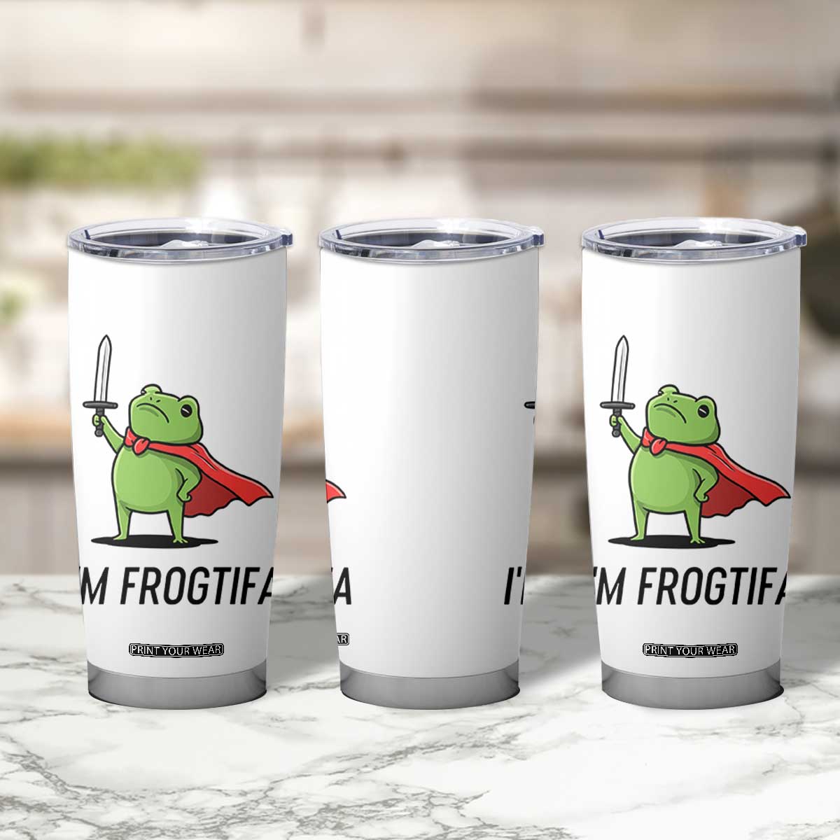 Funny Huzzah Frog Tumbler Cup Im Frogtifa Knight Resist Protest TS02 Print Your Wear