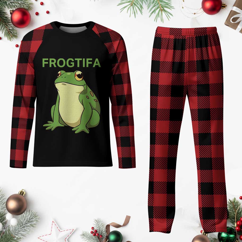 Funny Frogtifa Plaid Pajama Set Resist Frog Protest Against Fascism TS02 Buffalo Plaid Print Your Wear
