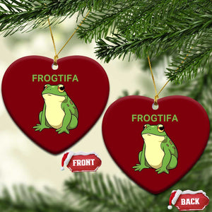 Funny Frogtifa Ceramic Ornament Resist Frog Protest Against Fascism TS02 Print Your Wear