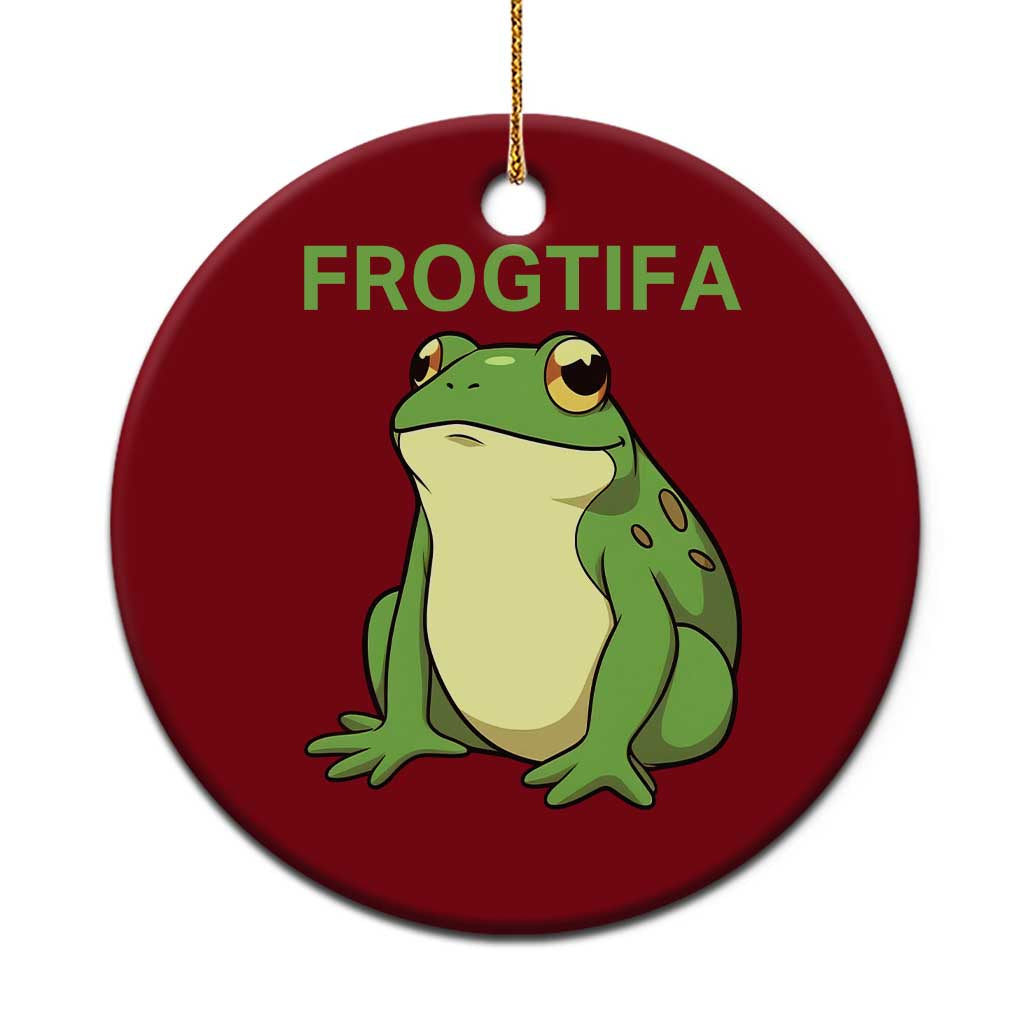 Funny Frogtifa Ceramic Ornament Resist Frog Protest Against Fascism TS02 1pc Red Print Your Wear