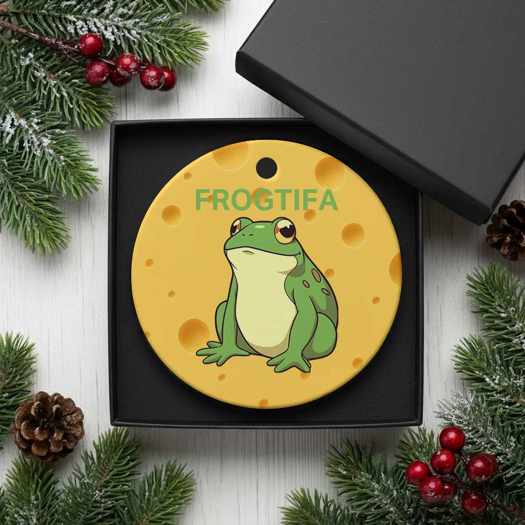 Funny Frogtifa Ceramic Ornament Resist Frog Protest Against Fascism TS02 1pc Yellow Cheese Print Your Wear