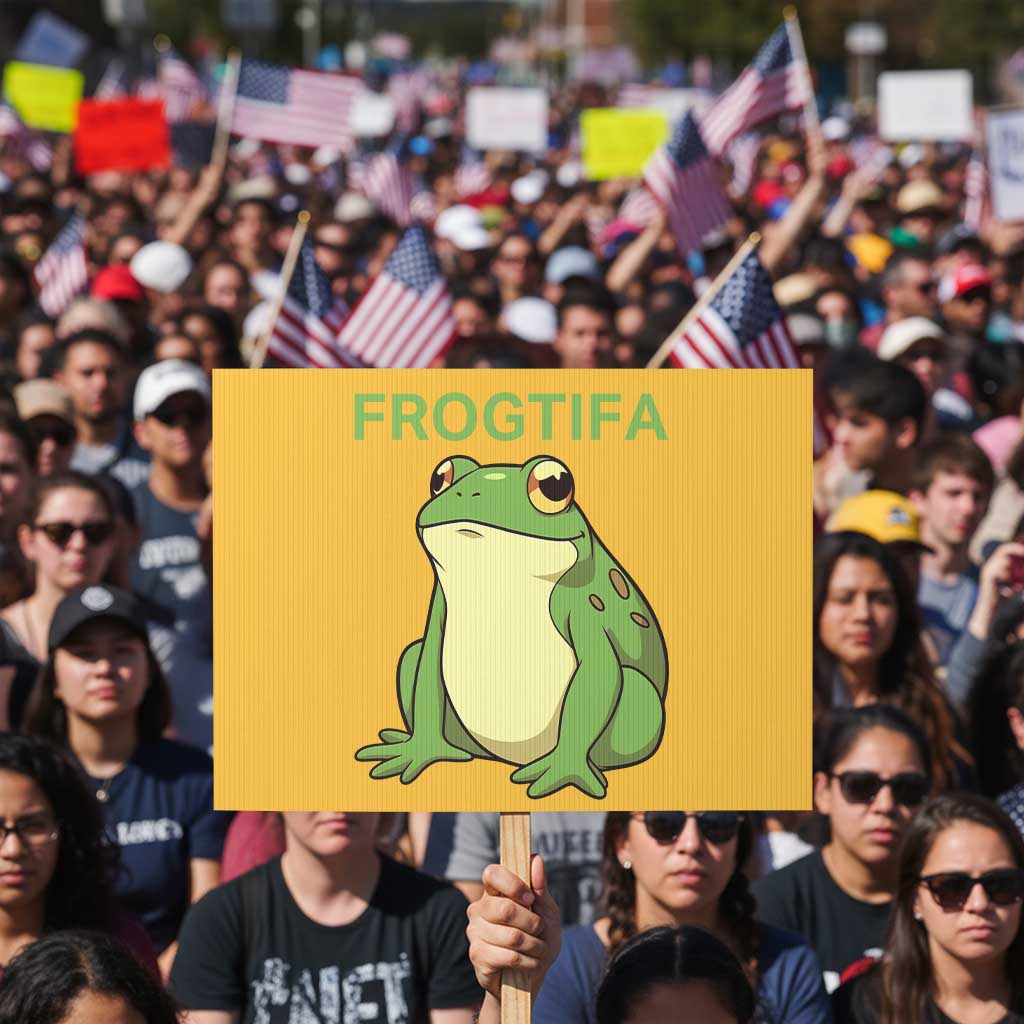 Funny Frogtifa Protest Sign Resist Frog Protest Against Fascism TS02 Horizontal 18