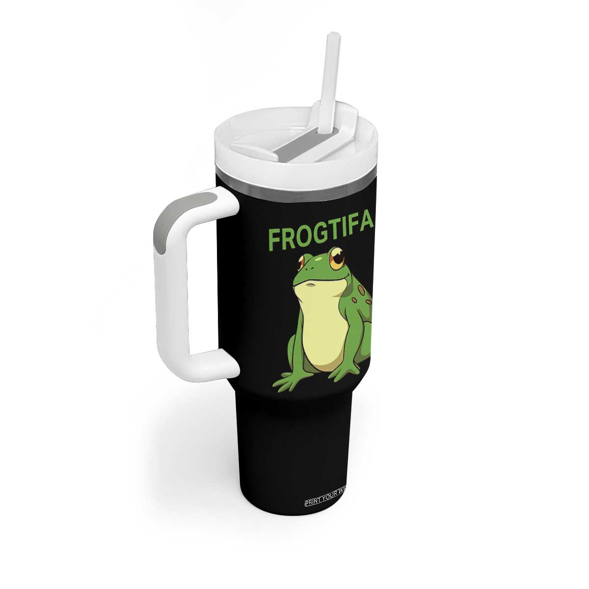 Funny Frogtifa Tumbler With Handle Resist Frog Protest Against Fascism TS02 Print Your Wear