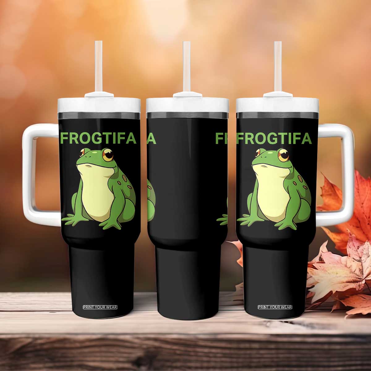 Funny Frogtifa Tumbler With Handle Resist Frog Protest Against Fascism TS02 Print Your Wear