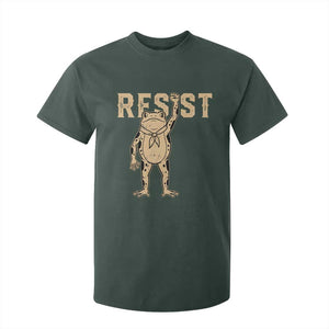Frog Resist T Shirt For Kid Raised Fist Protest Fighter Retro Graphic TS02 Dark Forest Green Print Your Wear