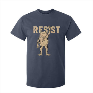Frog Resist T Shirt For Kid Raised Fist Protest Fighter Retro Graphic TS02 Navy Print Your Wear