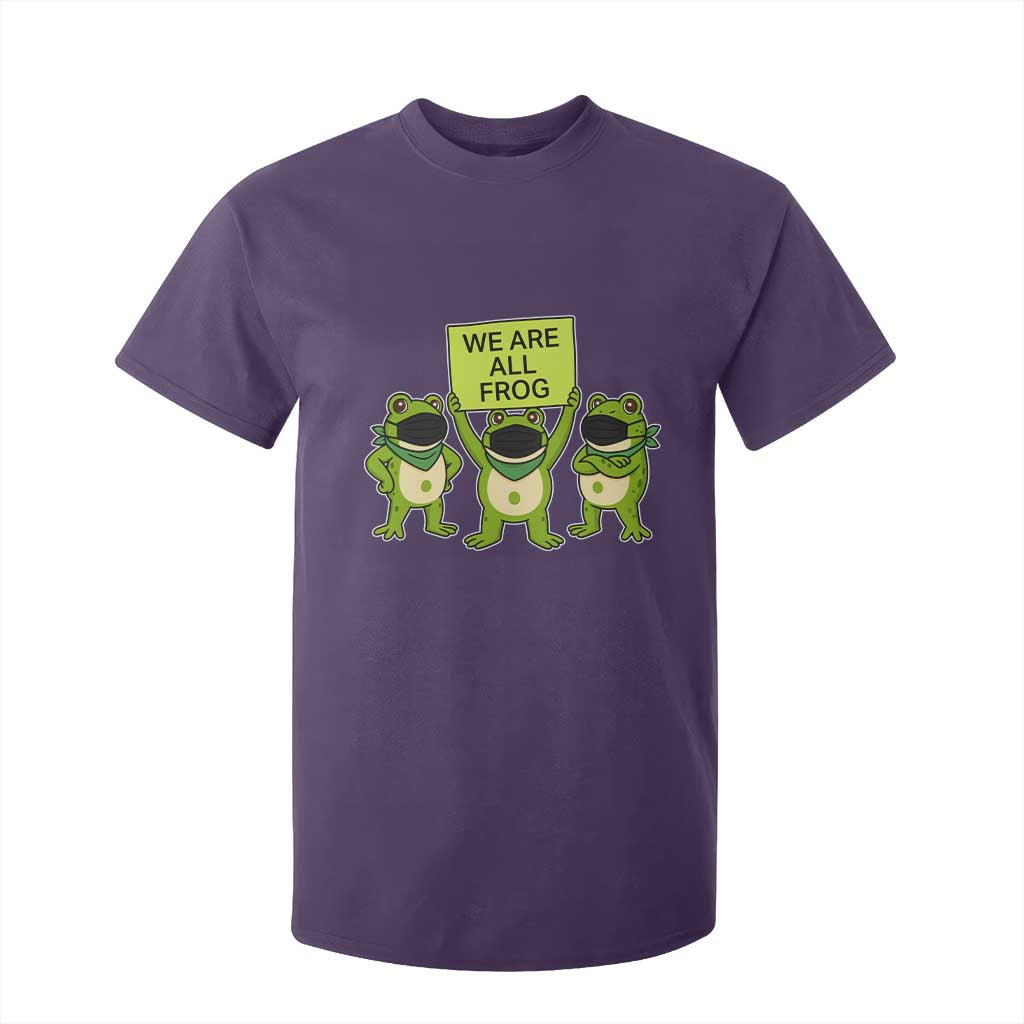 We Are All Frog T Shirt For Kid Frogs Protest Together Strong TS02 Purple Print Your Wear