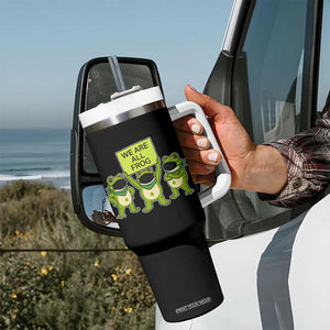 We Are All Frog Tumbler With Handle Frogs Protest Together Strong TS02 Print Your Wear