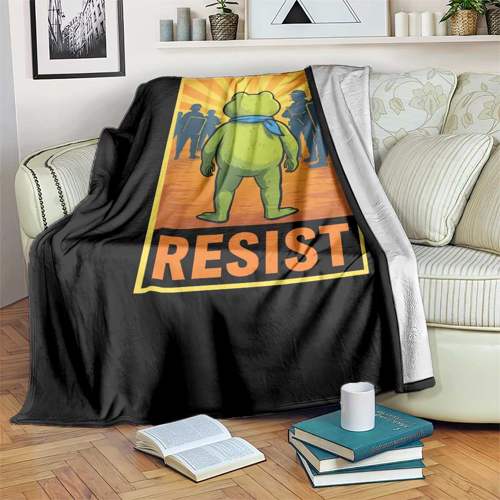 Resist Frog Graphic Throw Blanket Protest Stand Against Fascism TS02 Print Your Wear