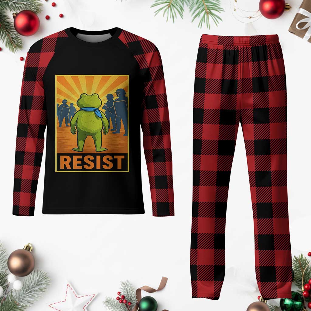 Resist Frog Graphic Plaid Pajama Set Protest Stand Against Fascism TS02 Buffalo Plaid Print Your Wear