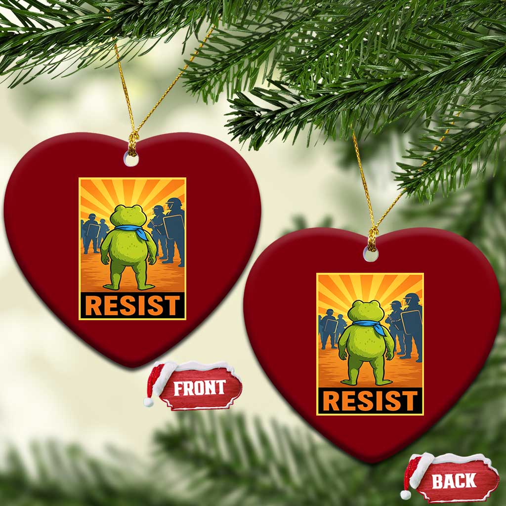 Resist Frog Graphic Ceramic Ornament Protest Stand Against Fascism TS02 Print Your Wear