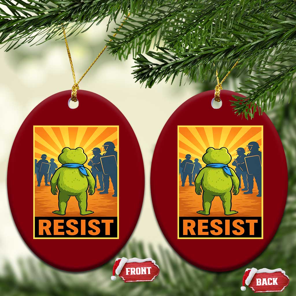 Resist Frog Graphic Ceramic Ornament Protest Stand Against Fascism TS02 Print Your Wear