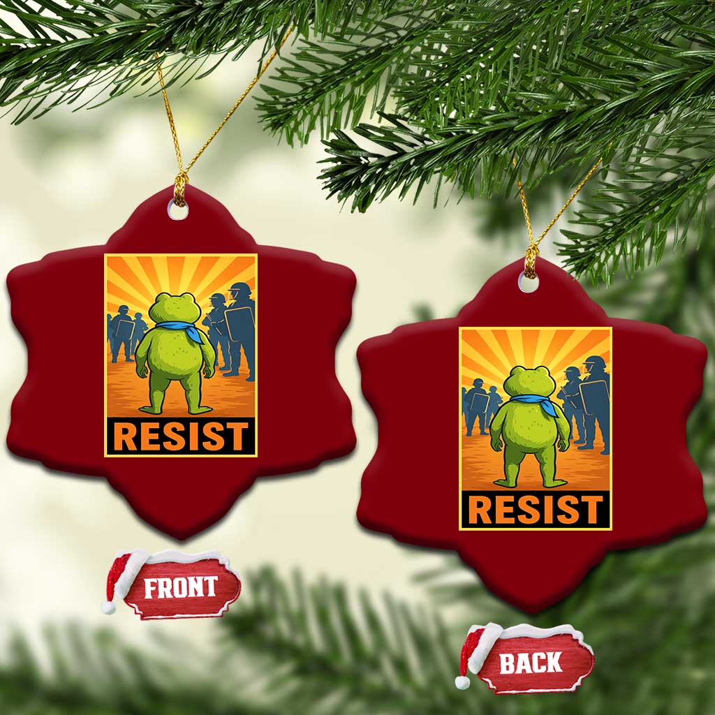 Resist Frog Graphic Ceramic Ornament Protest Stand Against Fascism TS02 Print Your Wear