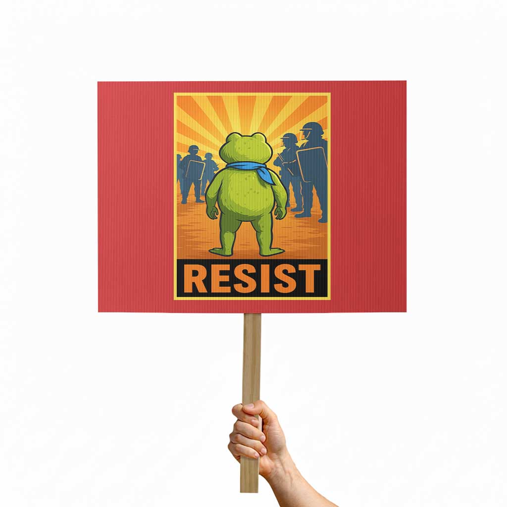 Resist Frog Graphic Protest Sign Protest Stand Against Fascism TS02 Horizontal 18