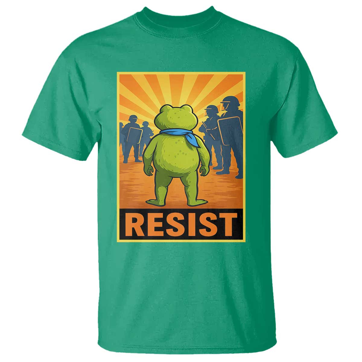 Resist Frog Graphic T Shirt Protest Stand Against Fascism TS02 Irish Green Print Your Wear