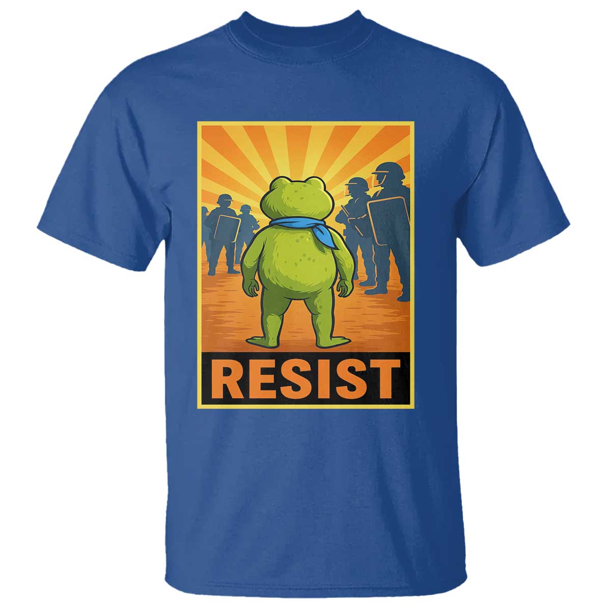 Resist Frog Graphic T Shirt Protest Stand Against Fascism TS02 Royal Blue Print Your Wear