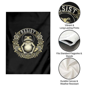Zen Frog Resist Garden Flag Sacred Resistance Protest Ornate Style Graphic TS02 Print Your Wear