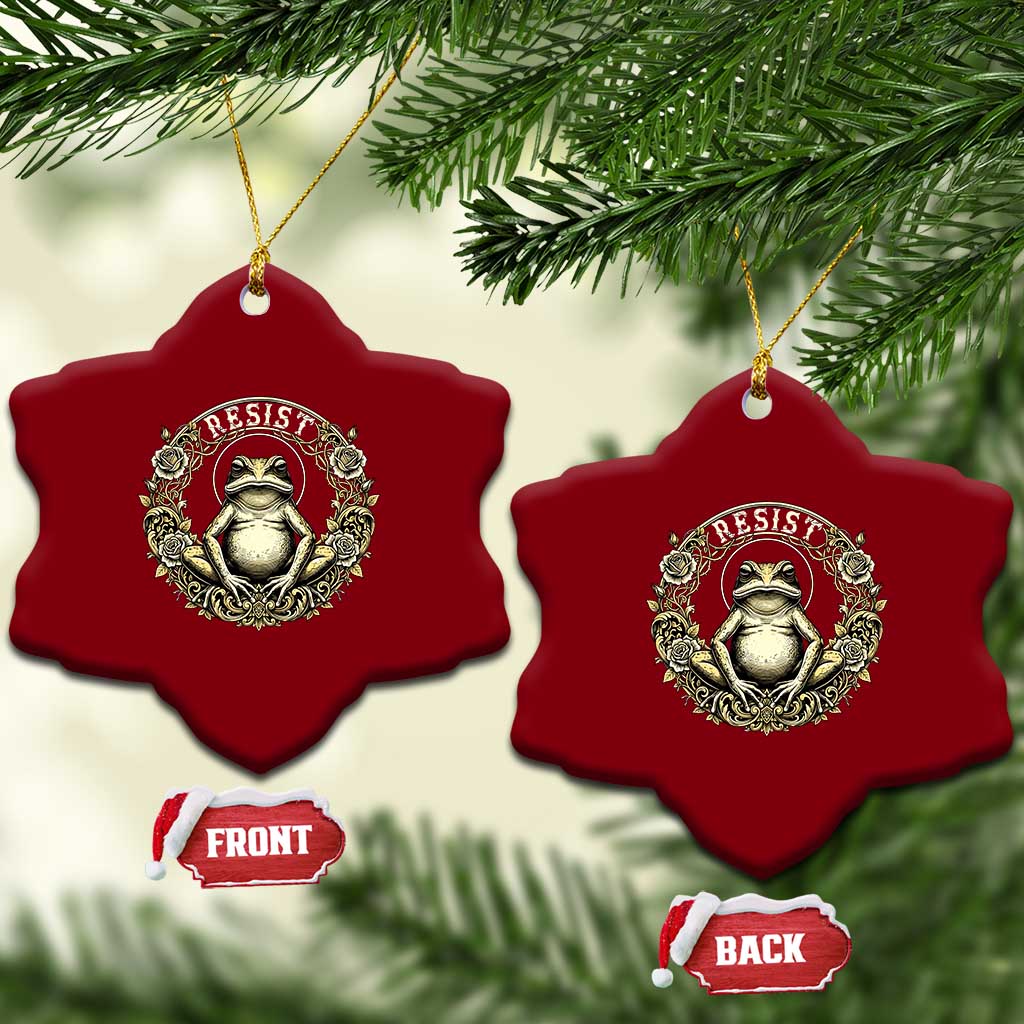 Zen Frog Resist Ceramic Ornament Sacred Resistance Protest Ornate Style Graphic TS02 Print Your Wear