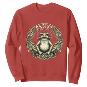 Zen Frog Resist Sweatshirt Sacred Resistance Protest Ornate Style Graphic TS02 Red Print Your Wear