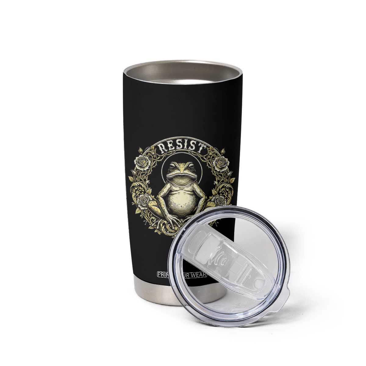 Zen Frog Resist Tumbler Cup Sacred Resistance Protest Ornate Style Graphic TS02 Print Your Wear