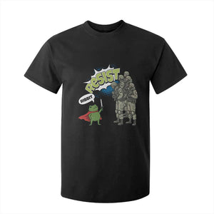 Funny Frog Protest Comic Graphic T Shirt For Kid Ribbit Resist Stand Against TS02 Black Print Your Wear