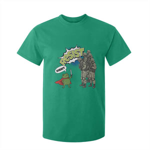 Funny Frog Protest Comic Graphic T Shirt For Kid Ribbit Resist Stand Against TS02 Irish Green Print Your Wear