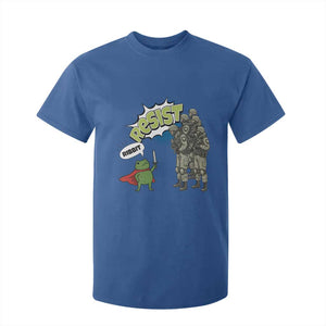 Funny Frog Protest Comic Graphic T Shirt For Kid Ribbit Resist Stand Against TS02 Royal Blue Print Your Wear
