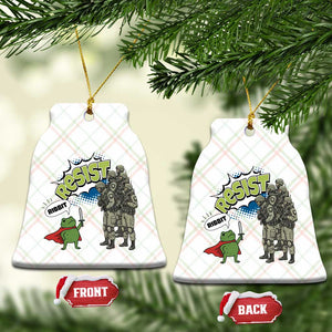 Funny Frog Protest Comic Graphic Ceramic Ornament Ribbit Resist Stand Against TS02 Print Your Wear