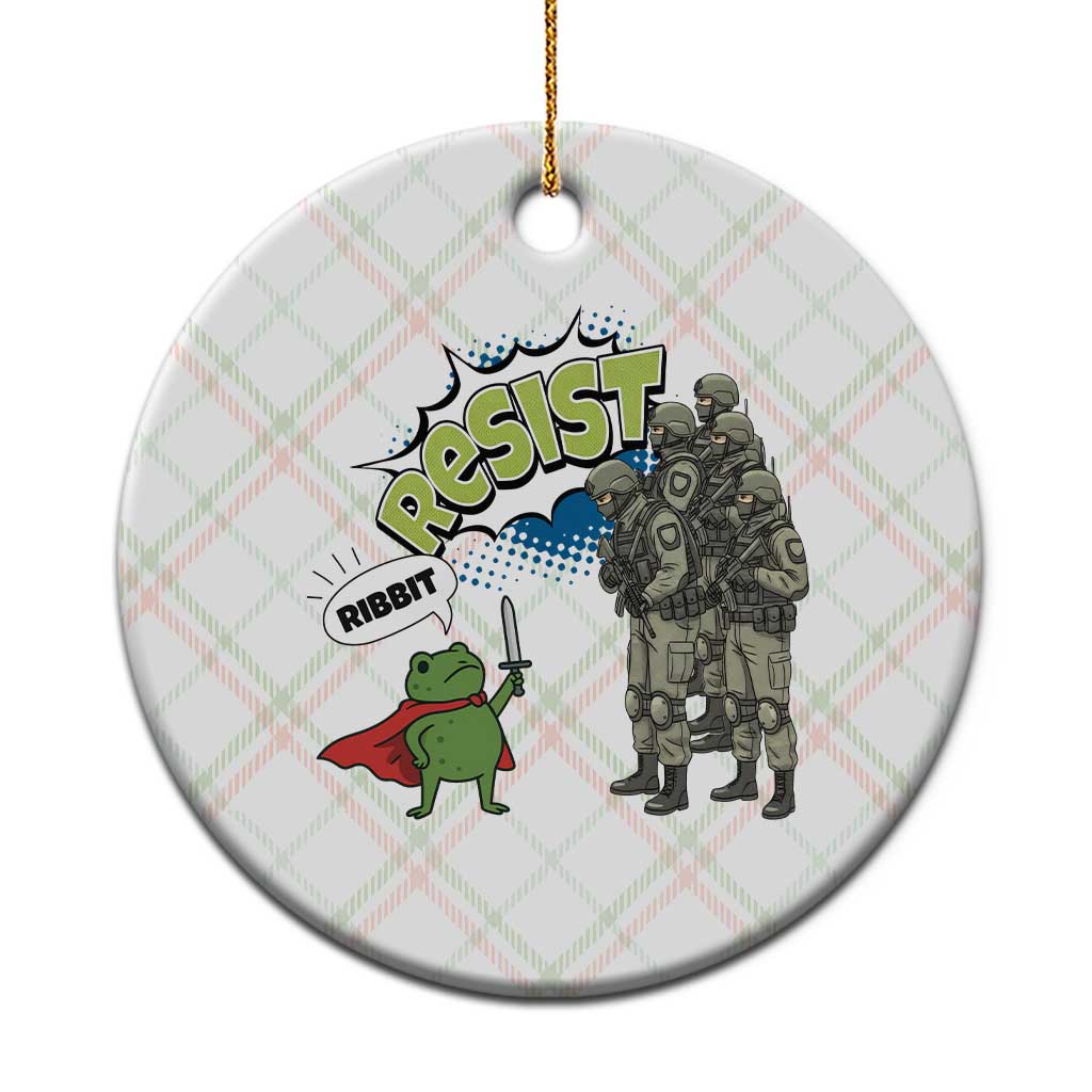 Funny Frog Protest Comic Graphic Ceramic Ornament Ribbit Resist Stand Against TS02 1pc Christmas Plaid Print Your Wear