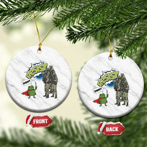 Funny Frog Protest Comic Graphic Ceramic Ornament Ribbit Resist Stand Against TS02 1pc White Marble Print Your Wear