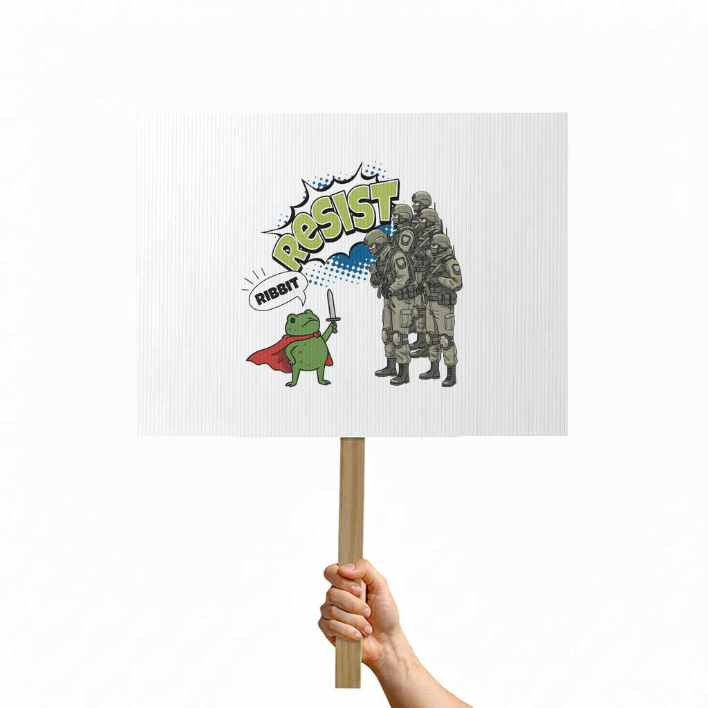 Funny Frog Protest Comic Graphic Protest Sign Ribbit Resist Stand Against TS02 Horizontal 18