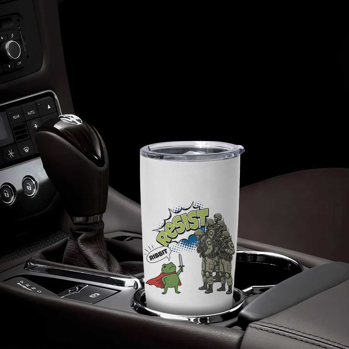 Funny Frog Protest Comic Graphic Tumbler Cup Ribbit Resist Stand Against TS02 Print Your Wear