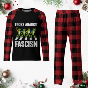 Walking Frog Against Fascism Plaid Pajama Set Frogs Band Resistance Protest TS02 Buffalo Plaid Print Your Wear
