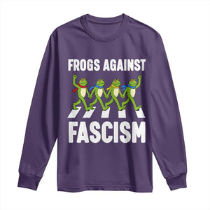 Walking Frog Against Fascism Long Sleeve Shirt Frogs Band Resistance Protest TS02 Purple Print Your Wear