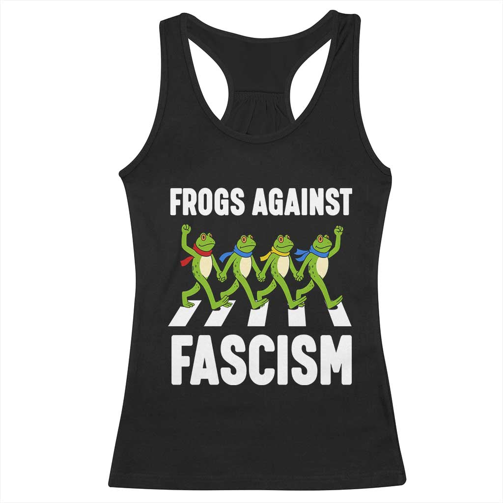 Walking Frog Against Fascism Racerback Tank Top Frogs Band Resistance Protest TS02 Black Print Your Wear
